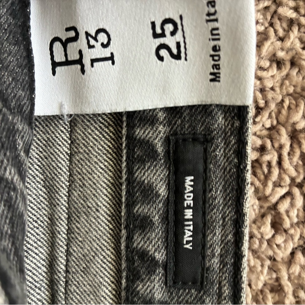 R13 Charcoal Relaxed Men's Jeans - Picture 9 of 12